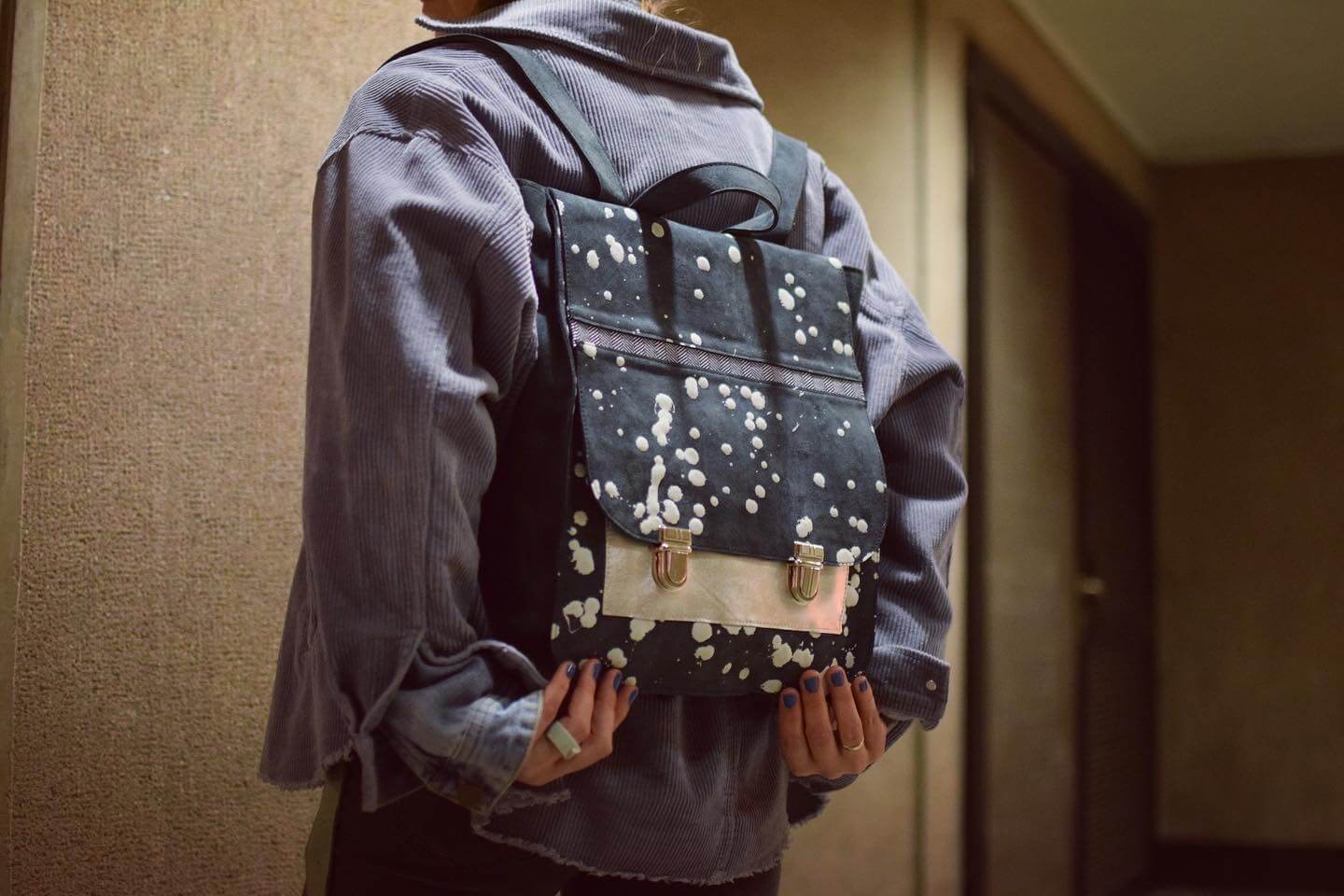 Grey Splash Backpack